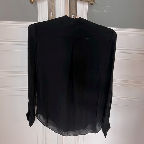 Zara. Black Chiffon Blouse with Necktie. Size S - Picture 2 of 4
